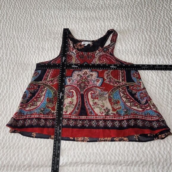 Patrons Of Peace Red White Blue Pinafore Paisley Print Top Patriotic Boho Small - Picture 6 of 8